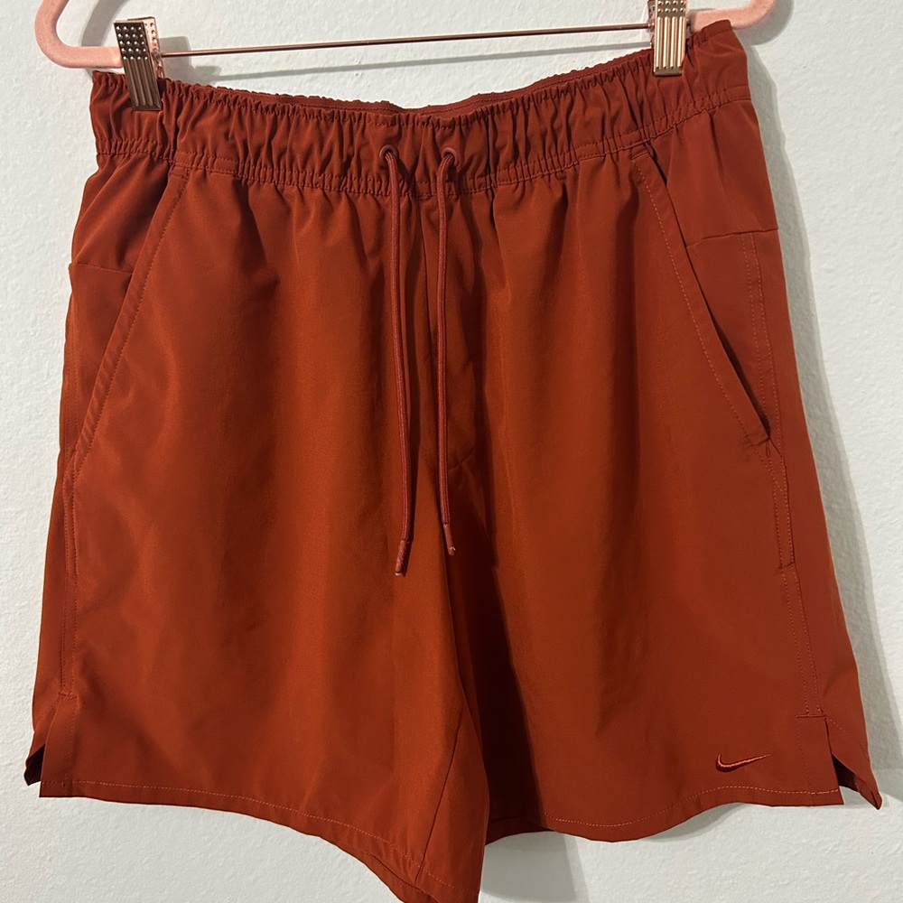 Nike Orange Athletic Shorts with Elastic Waistband